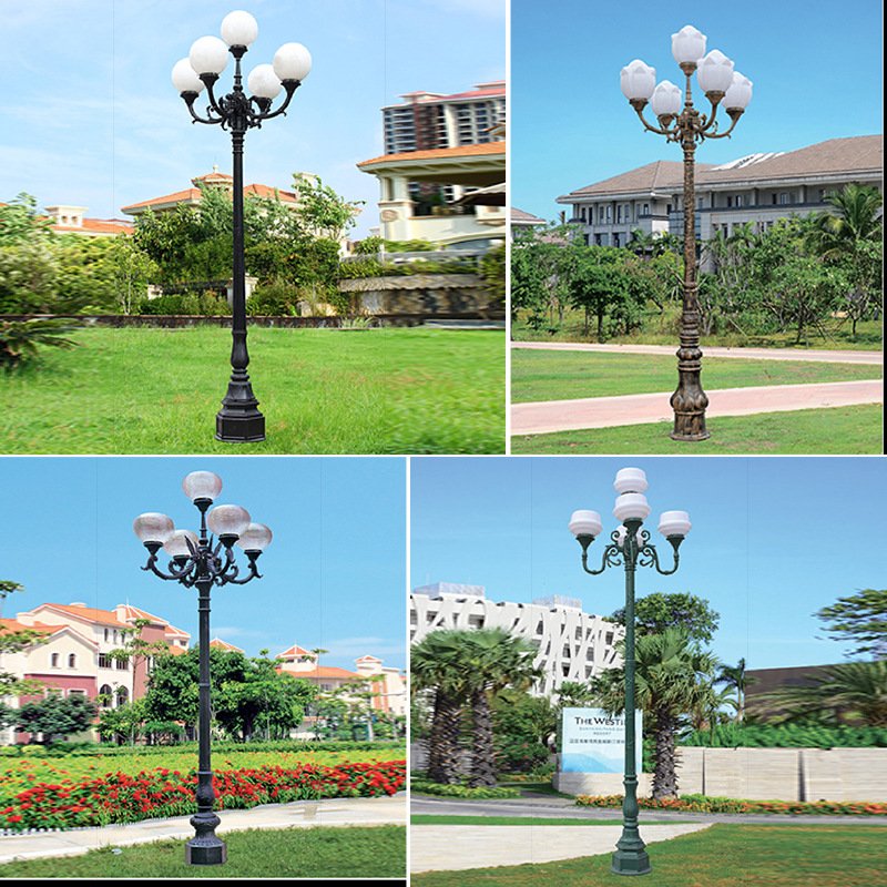 5 Years Warranty Vintage Classic Retro European Style Customized Street Lamp Pole Pathway Outdoor Garden Light