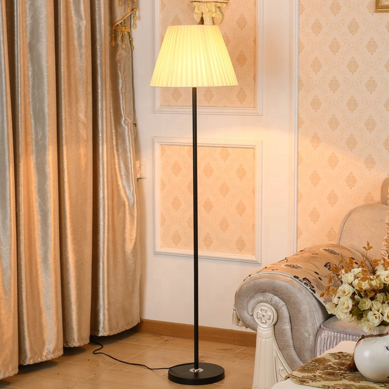 Home Hotel Designer Tripod Modern Decorative Solid Brass with Beige Fabric Shade Floor Lamp LED Morden