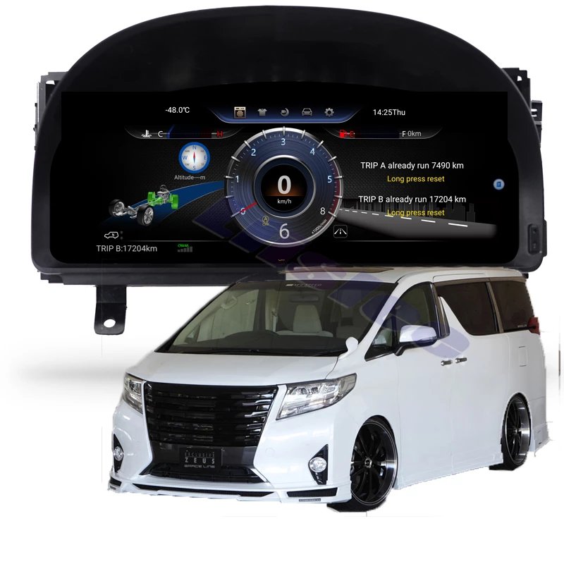 12.3'' Digital Cluster LCD Speed Meter for Toyota Alphard 30 Series 2015-2018