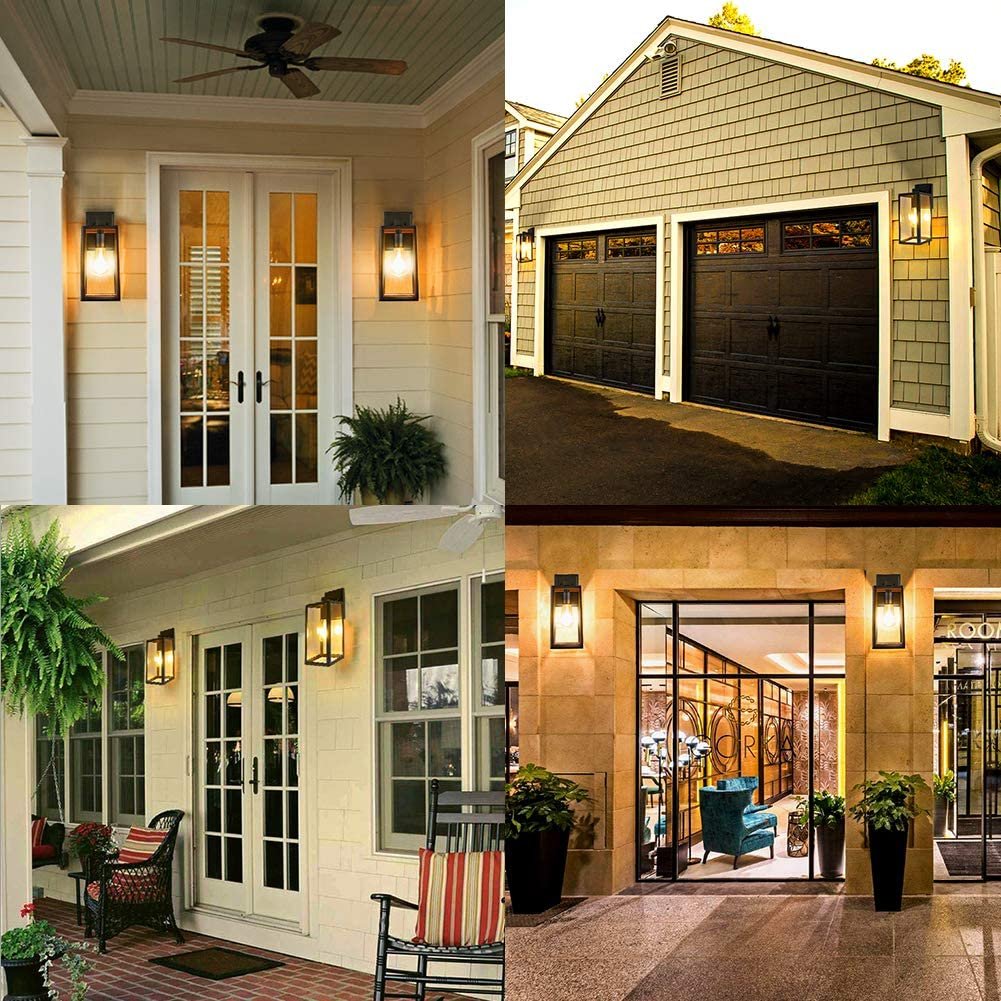 Garden European Style Landscape Lamp Waterproof Thickened Transparent Glass Cover Villa Outdoor Wall Hanging Lamp