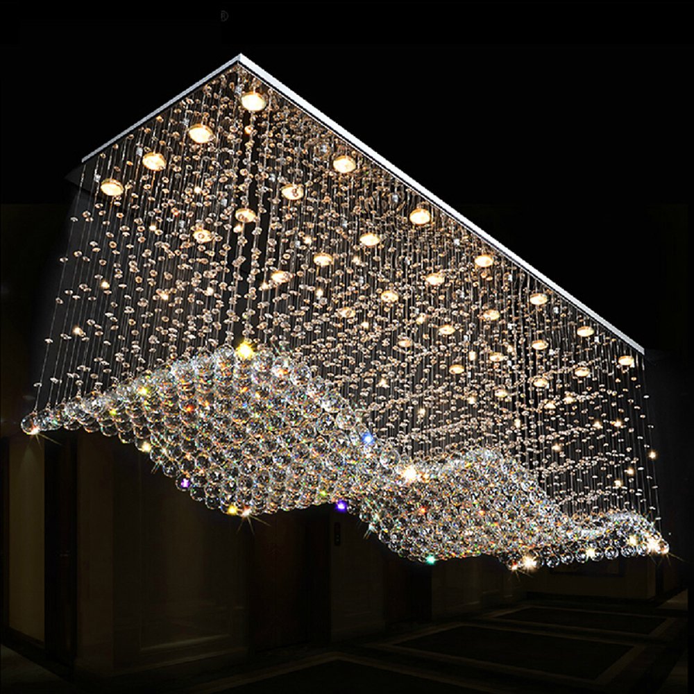 Factory Price Luxury Lamp Indoor Villa Staircase Long Chandeliers Pendant Crystal Chandelier Light