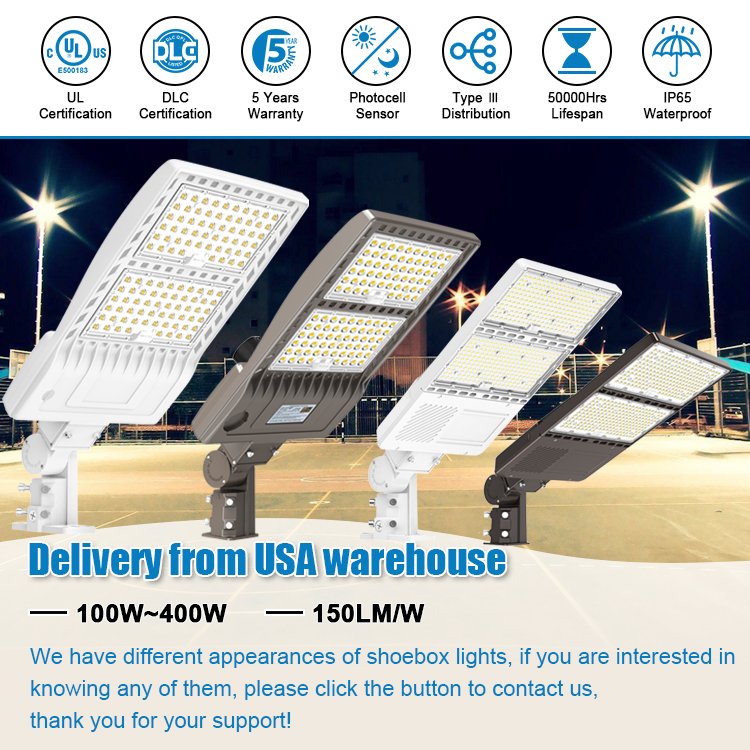 Shoebox Street Light Energy Saving 100w 150w 200w 250w 300w Parking Lot Led Light Outdoor Ip65 Led Shoe Box Light