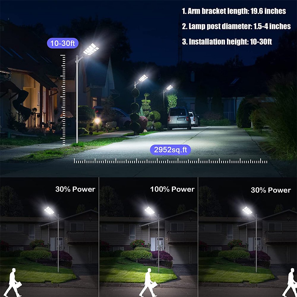 Super Brightness Waterproof IP65 Wall Mounted 600 800 1000 2000 Watt All in One LED Solar Street Light