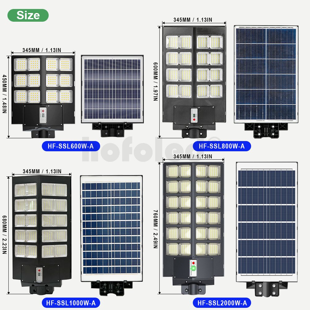 Super Brightness Waterproof IP65 Wall Mounted 600 800 1000 2000 Watt All in One LED Solar Street Light