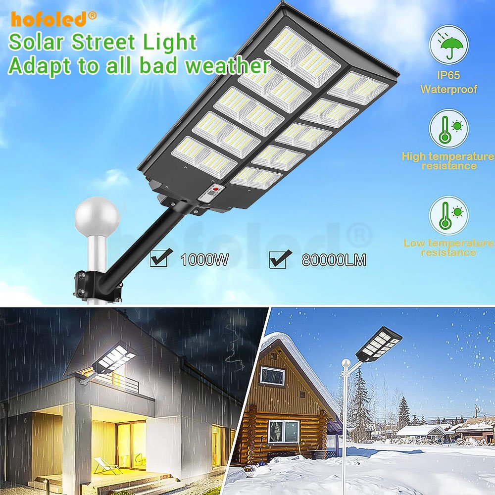 Super Brightness Waterproof IP65 Wall Mounted 600 800 1000 2000 Watt All in One LED Solar Street Light