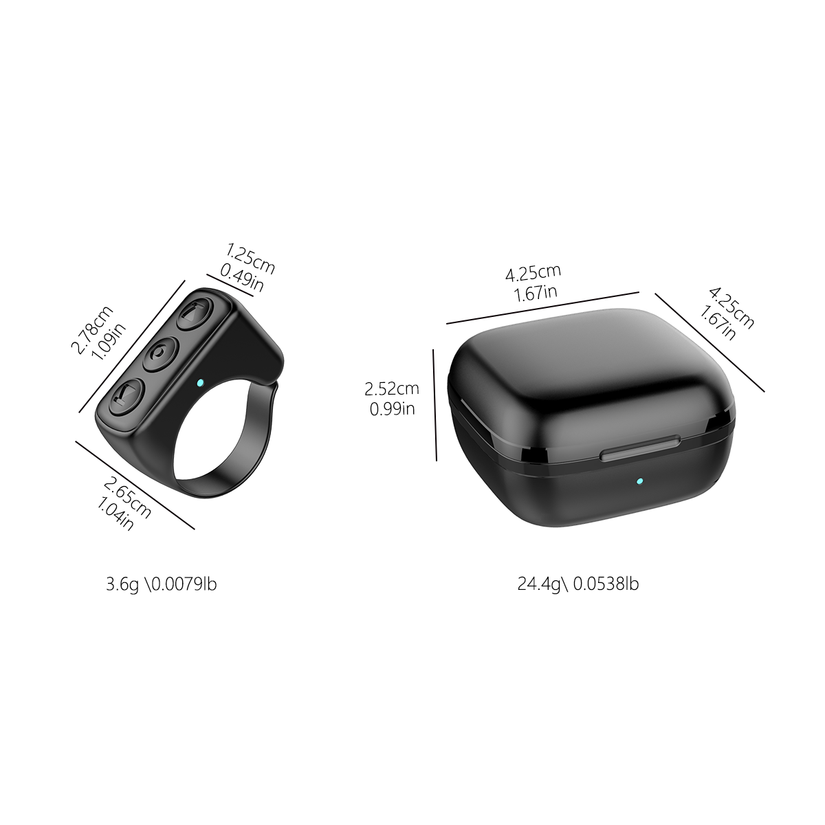 Portable Mobile Phone Selfie Timer Page Turner Fingertip Smart Wireless BT Phone Tiktok Remote Control Ring