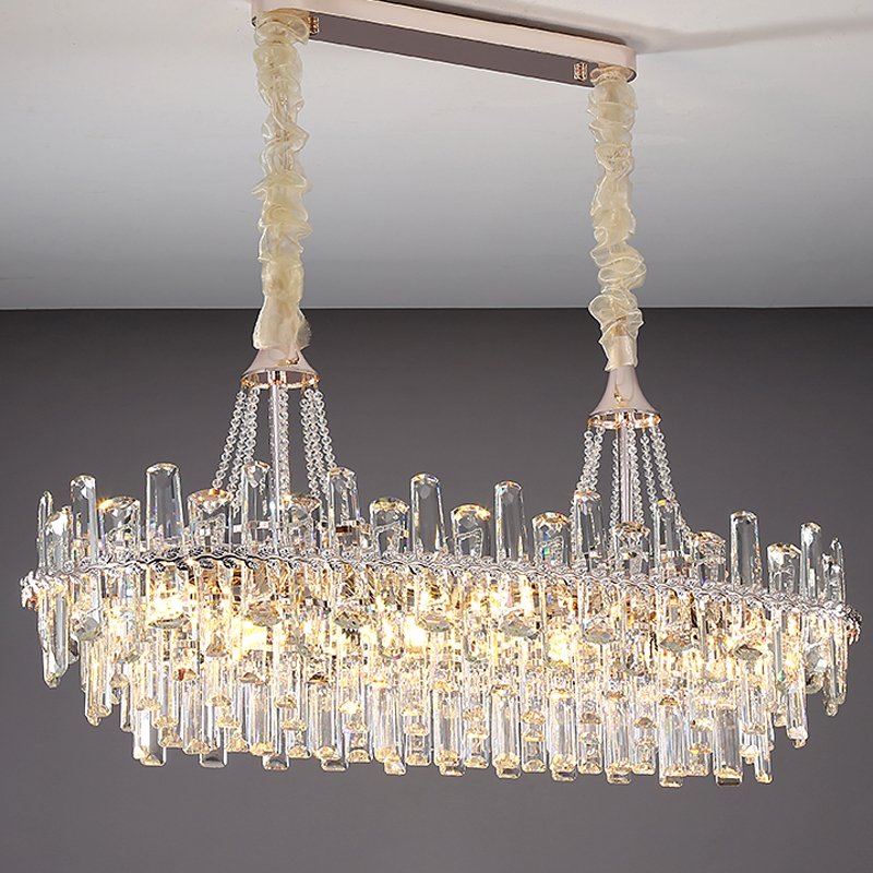Living Room Large Round Luxury Pendant Light Kitchen Restaurant Gold Hanging Lamp Home Decor Nordic Modern K9 Crystal Chandelier
