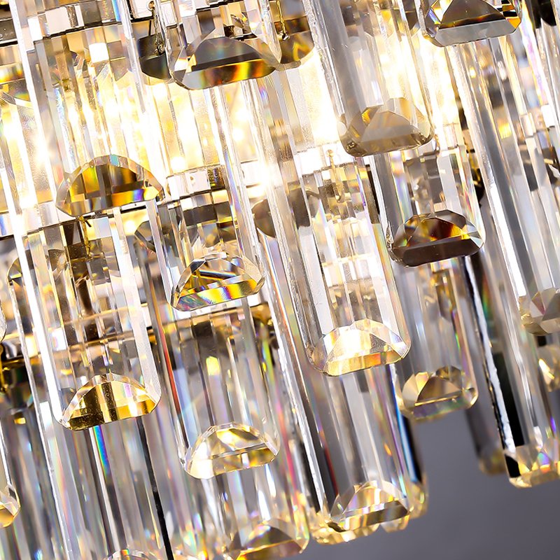 Living Room Large Round Luxury Pendant Light Kitchen Restaurant Gold Hanging Lamp Home Decor Nordic Modern K9 Crystal Chandelier