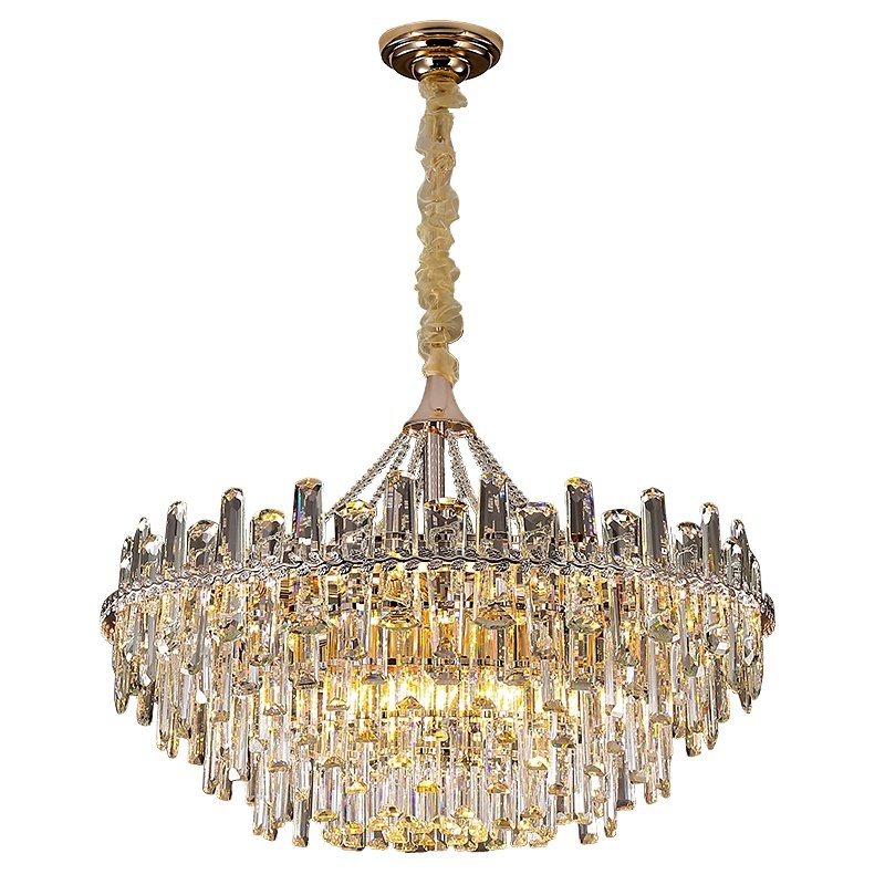 Living Room Large Round Luxury Pendant Light Kitchen Restaurant Gold Hanging Lamp Home Decor Nordic Modern K9 Crystal Chandelier
