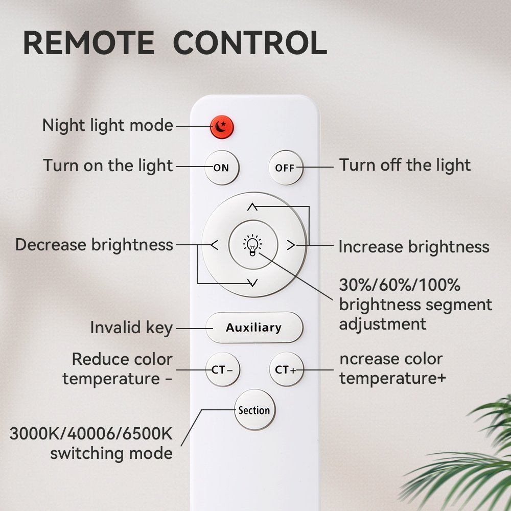 Modern White Round Dimmable Waterproof Dustproof Infrared Remote Control Led Ceiling Light/Indoor Ceiling Lamp/Ceiling Lamp
