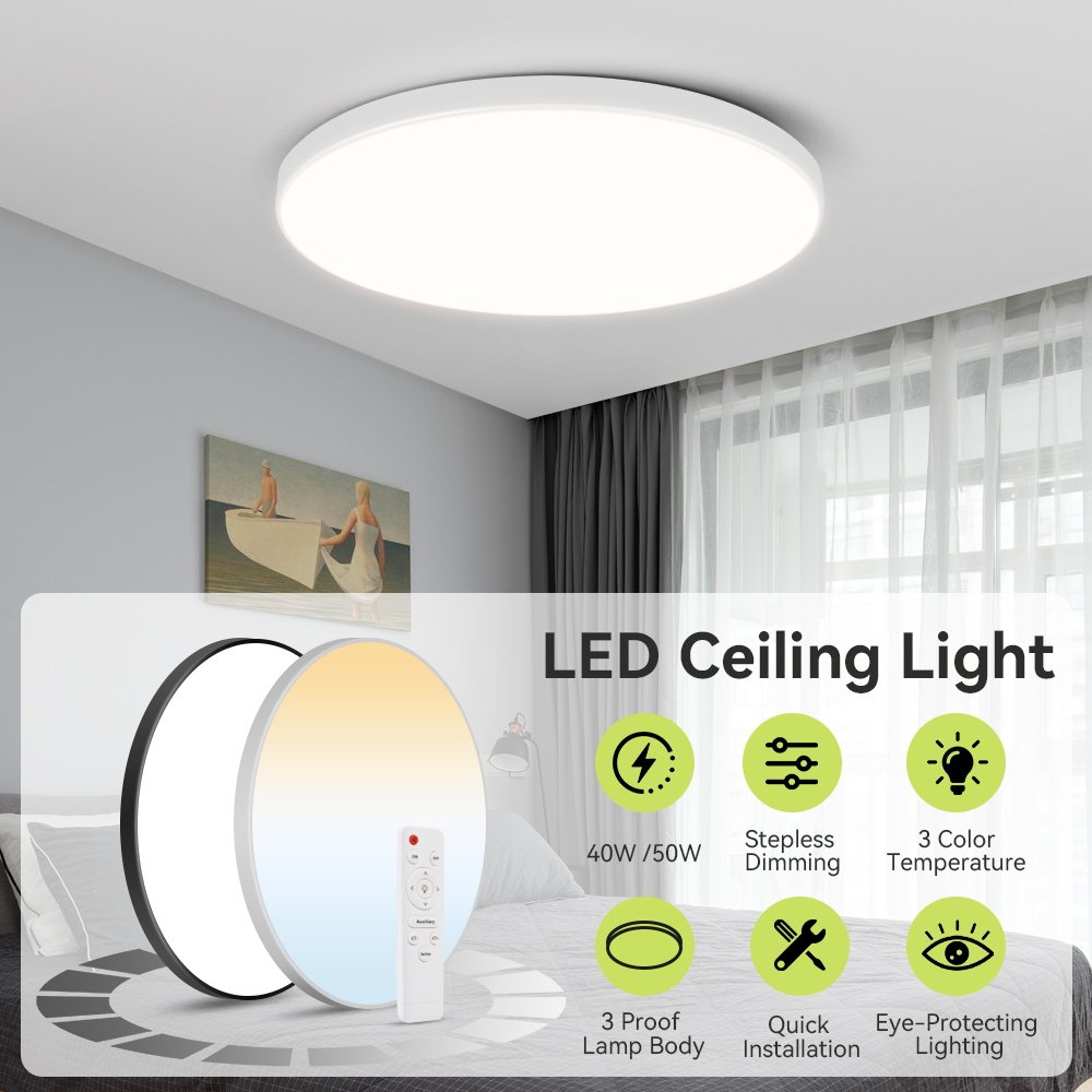 Modern White Round Dimmable Waterproof Dustproof Infrared Remote Control Led Ceiling Light/Indoor Ceiling Lamp/Ceiling Lamp
