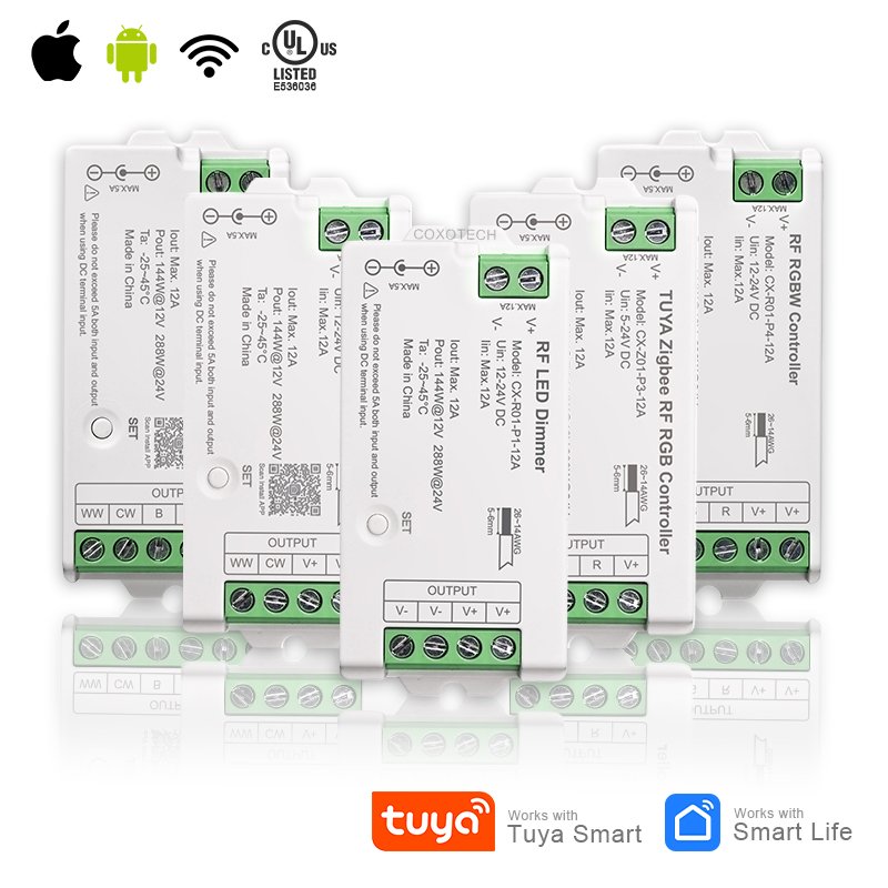 COXO UL Certification LED Dimmer Rgb Led Strip Light Controller CE Rohs UL Music Zigbee Wifi Tuya Rgb Dimmer Led Controller