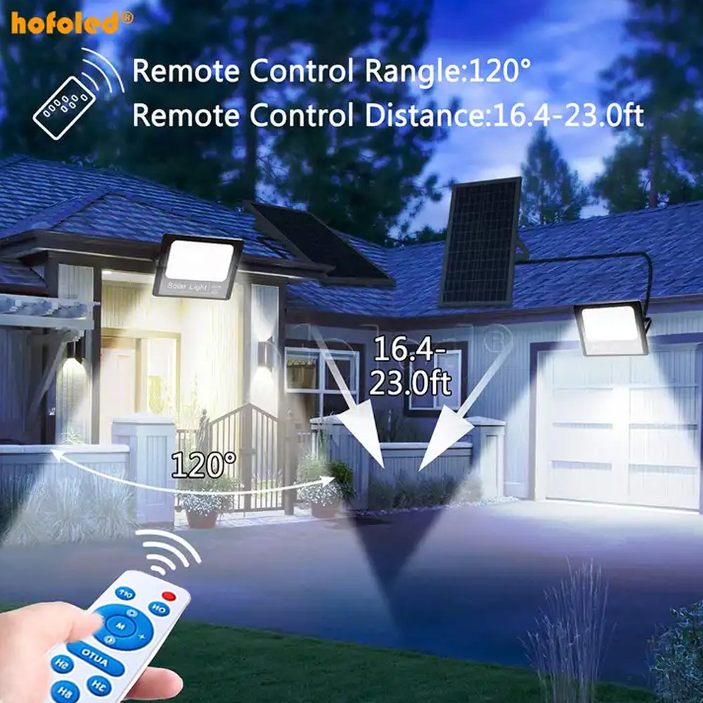 Hofoled 300W 200W 100W 60W 40W 25W LED Street Lamp LED Dusk to Dawn Remote Control Outdoor Solar Flood Light