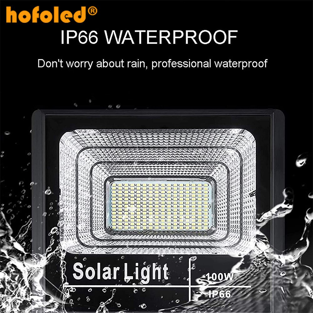 Hofoled 300W 200W 100W 60W 40W 25W LED Street Lamp LED Dusk to Dawn Remote Control Outdoor Solar Flood Light