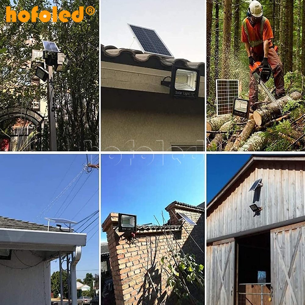 Hofoled 300W 200W 100W 60W 40W 25W LED Street Lamp LED Dusk to Dawn Remote Control Outdoor Solar Flood Light