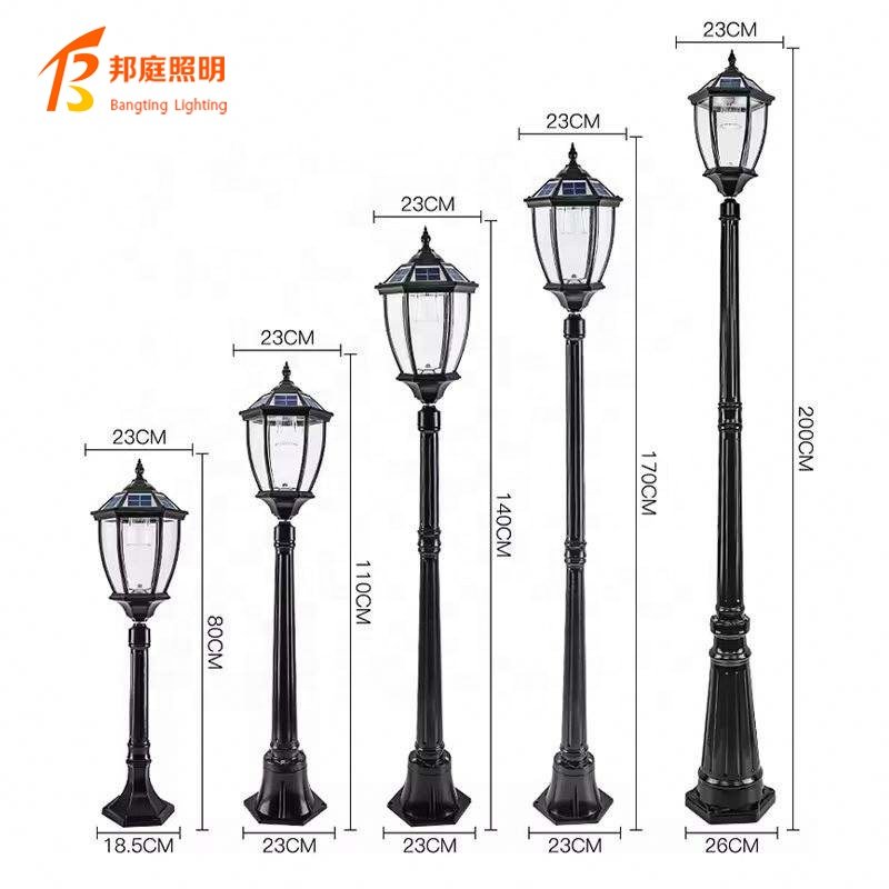 Aluminum Outdoor Solar Garden Lamp Column, Garden Solar LED Lawn Lamp Wholesale Price, LED Solar Lawn Lamp