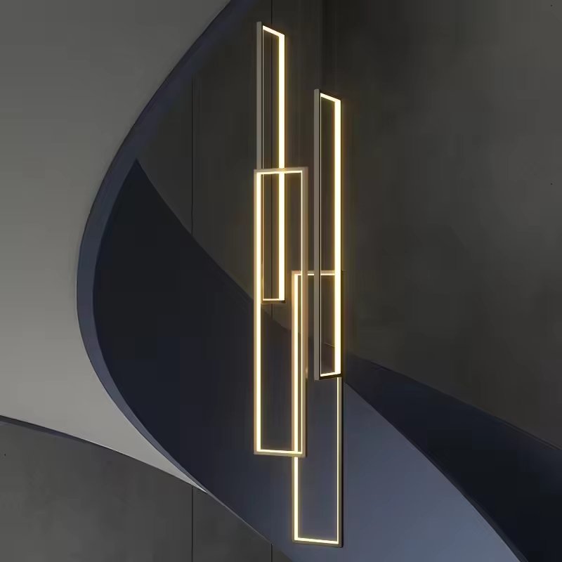 Art Design High Ceilings Acrylic square Pendant Light Large Staircase Living Room Luxury Led Modern Chandelier