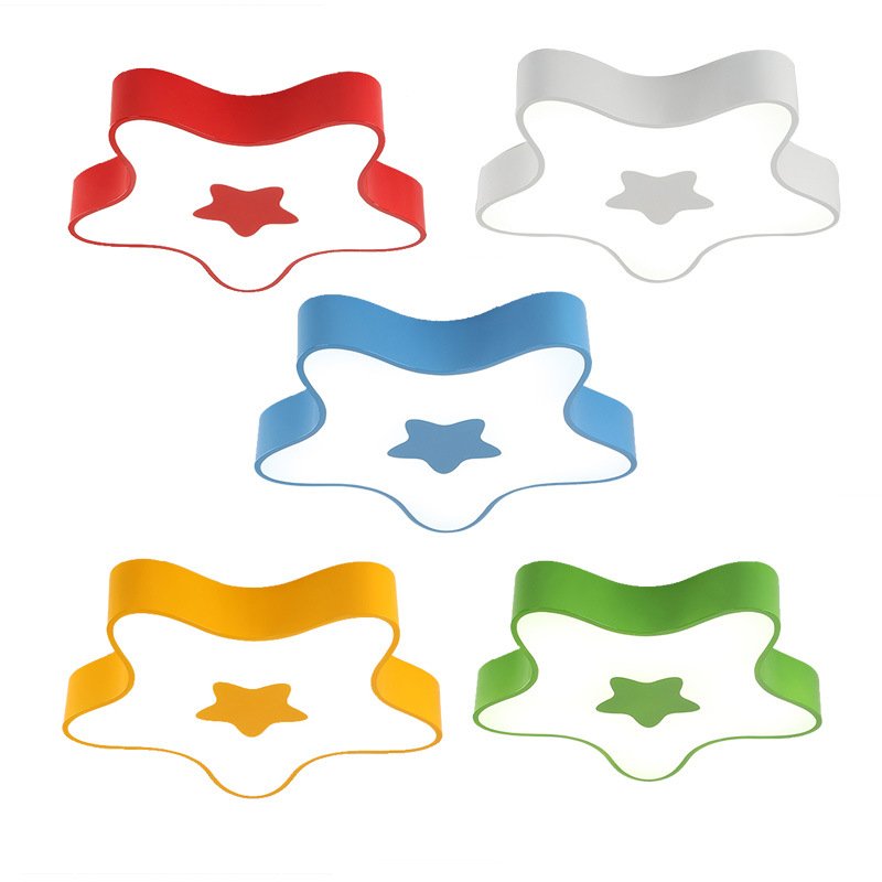 Kindergarten Classroom Colorful Pentagon Star LED Pendant Light Daycare and Early Education Center LED Pendant Light