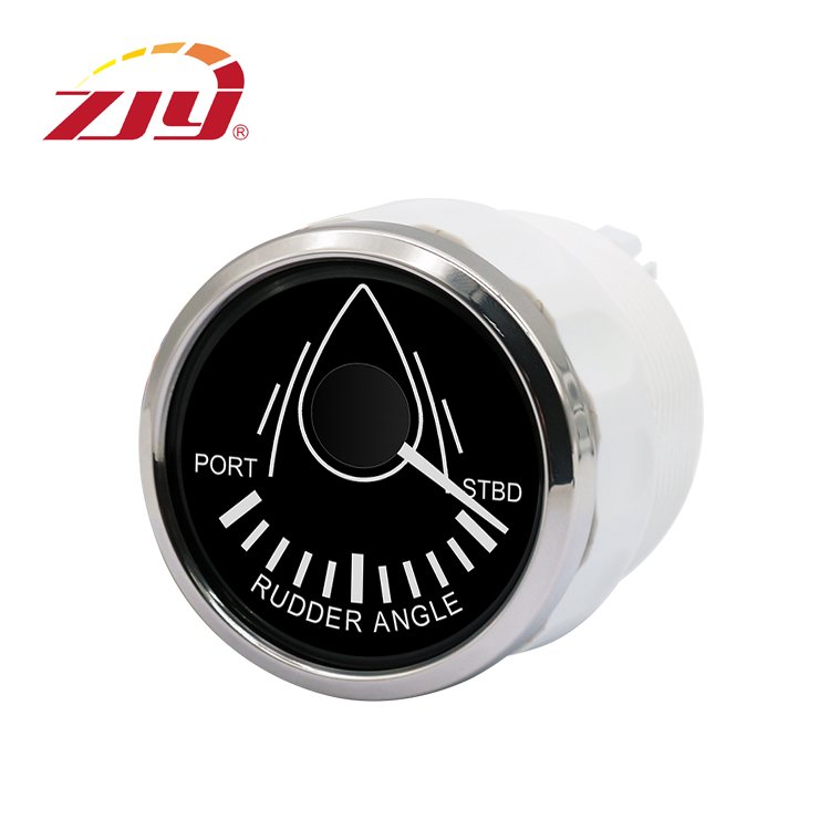 ZJY Gauge Waterproof Anti-fog LED Rudder Angle Meter Indicator Gauge 2in Universal Stainless
