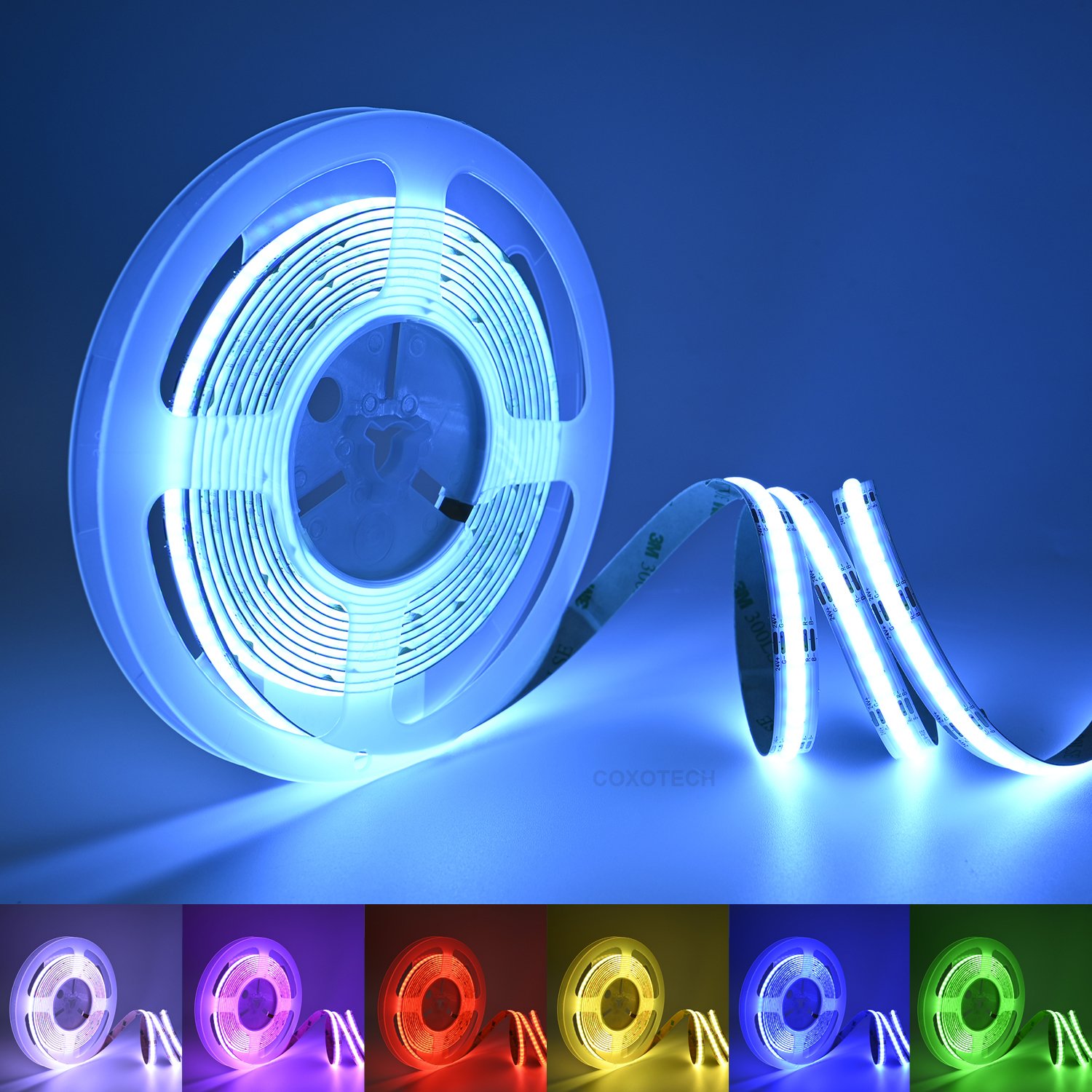 COXO Rgb Cct Cob Led Strip Rgbww 12v 3 Years Warrant Blue Red 5m 20m Rgbcct 5in1 24v 5050 Rgbw Rgb Led Strips Lights