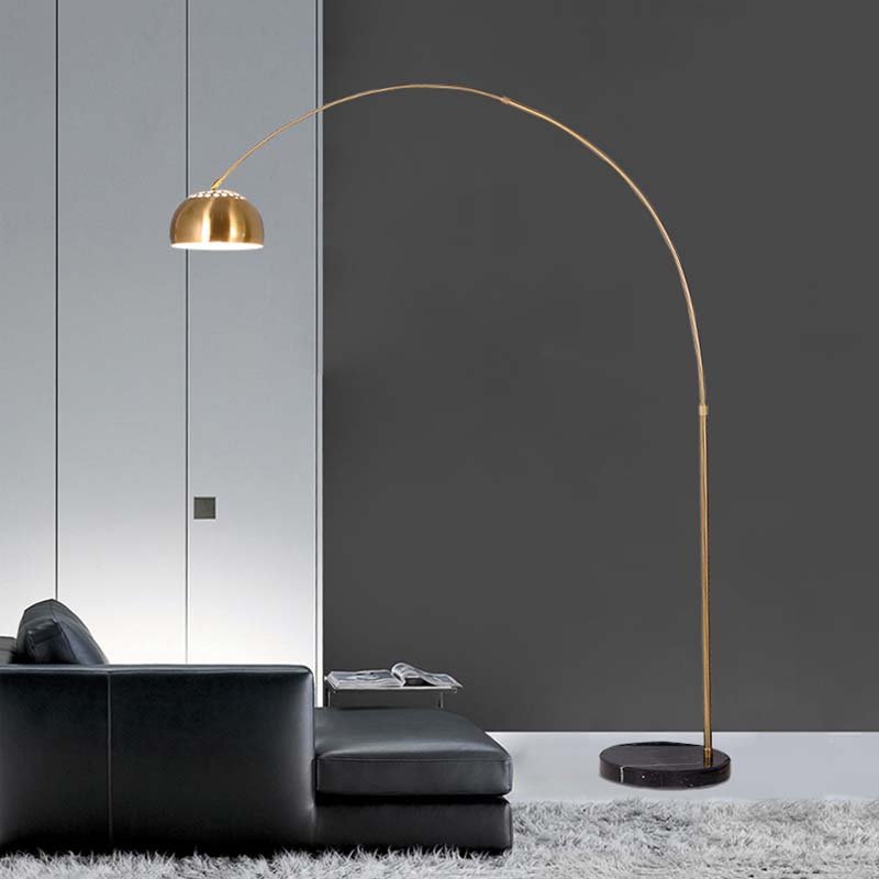 Living Room Corner Large Designer Arc Floor Lamps Marble Base Gold Luxury Hotel Bedroom Big Modern Standing Floor Lamp