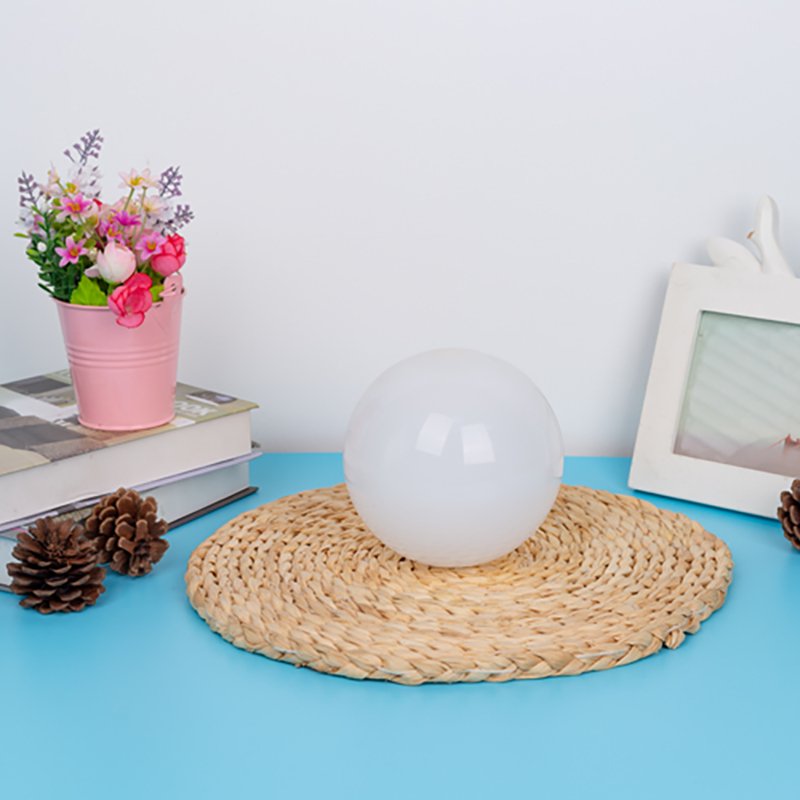 CustomMouth Blown Opal Shiny Glass Ball Lampshade Milk White Glass Lamp Shade with G9 Metal Thread for Pendant Light