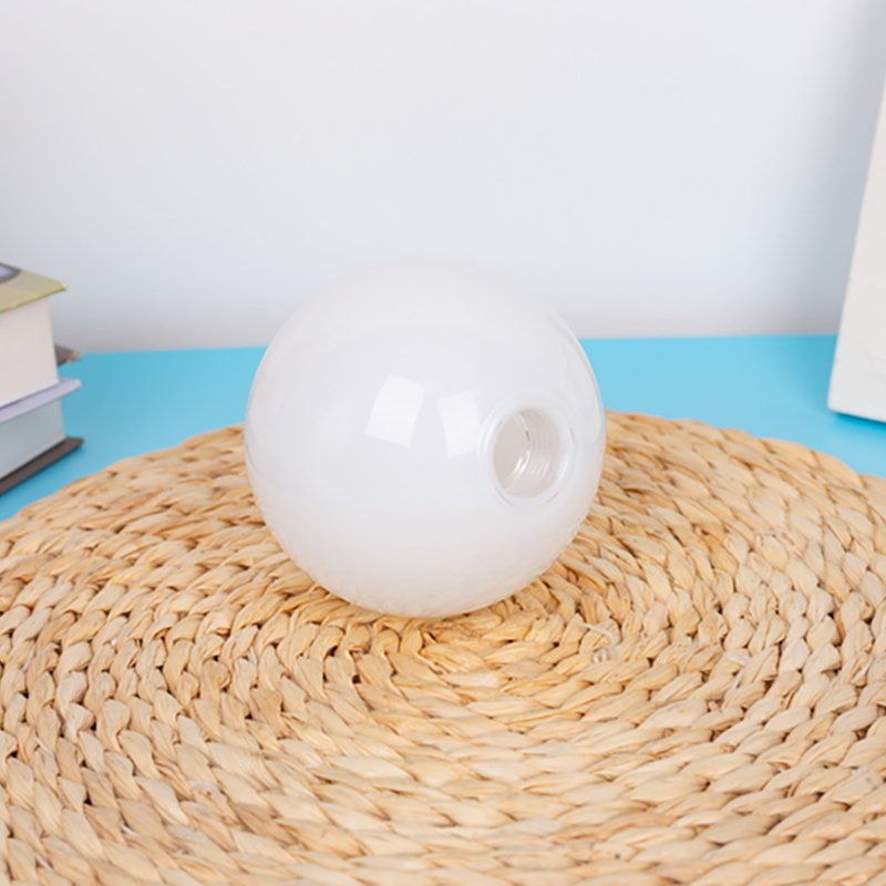 CustomMouth Blown Opal Shiny Glass Ball Lampshade Milk White Glass Lamp Shade with G9 Metal Thread for Pendant Light