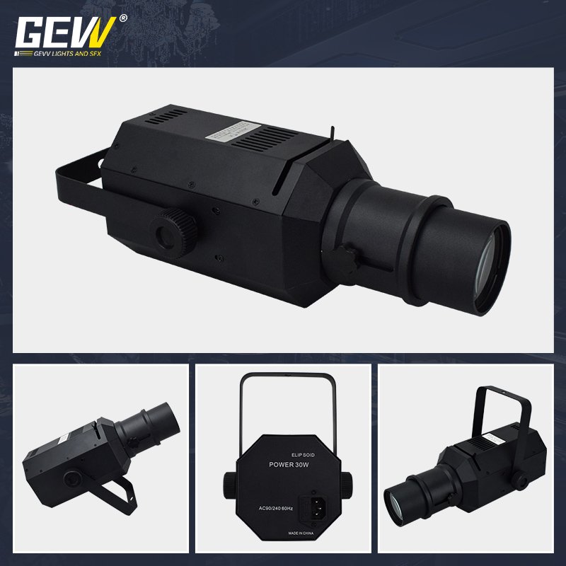 GEVV COB Mini Led 30w Warm Cool White Dmx 512 Zoom Ellipsoidal Leko Profile Spot Light for Theater