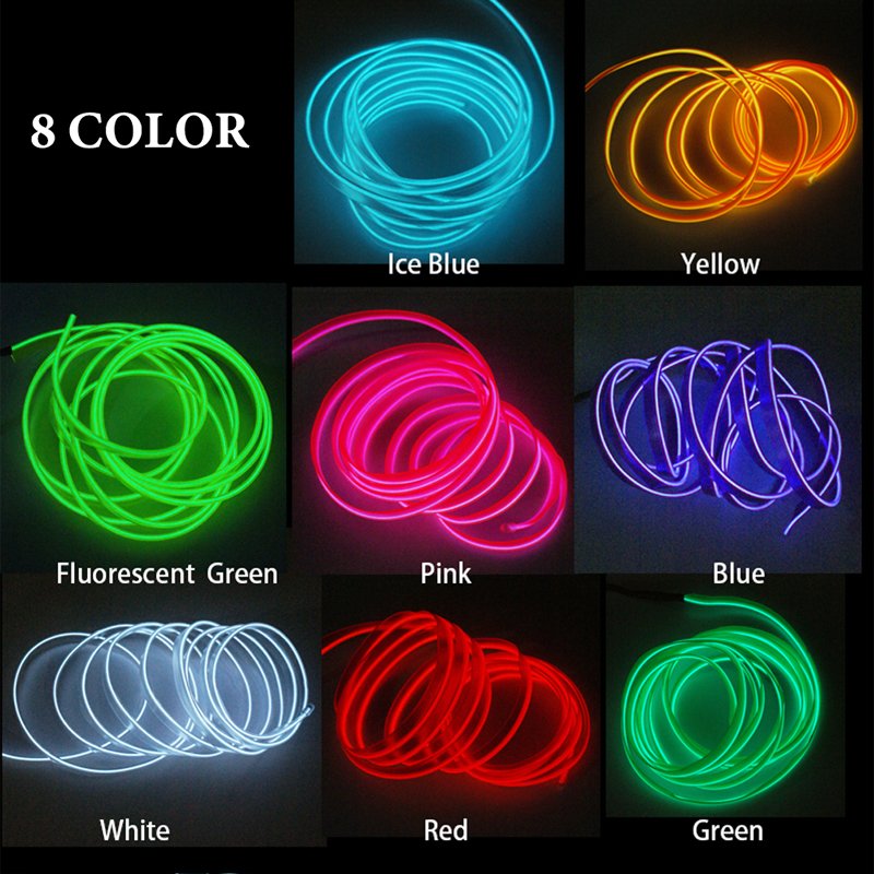 5 Meter Led DIY Cold Light Line Strip Car Accessories Interior LED Neon Decorative EL Wire Ambient Lighting Car Led Lights
