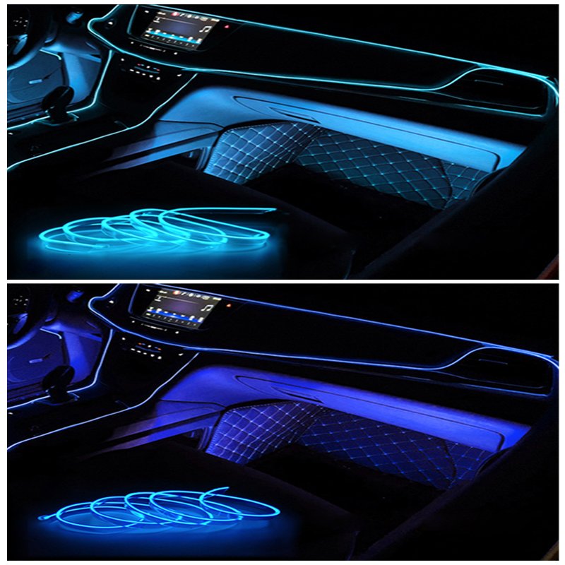 5 Meter Led DIY Cold Light Line Strip Car Accessories Interior LED Neon Decorative EL Wire Ambient Lighting Car Led Lights