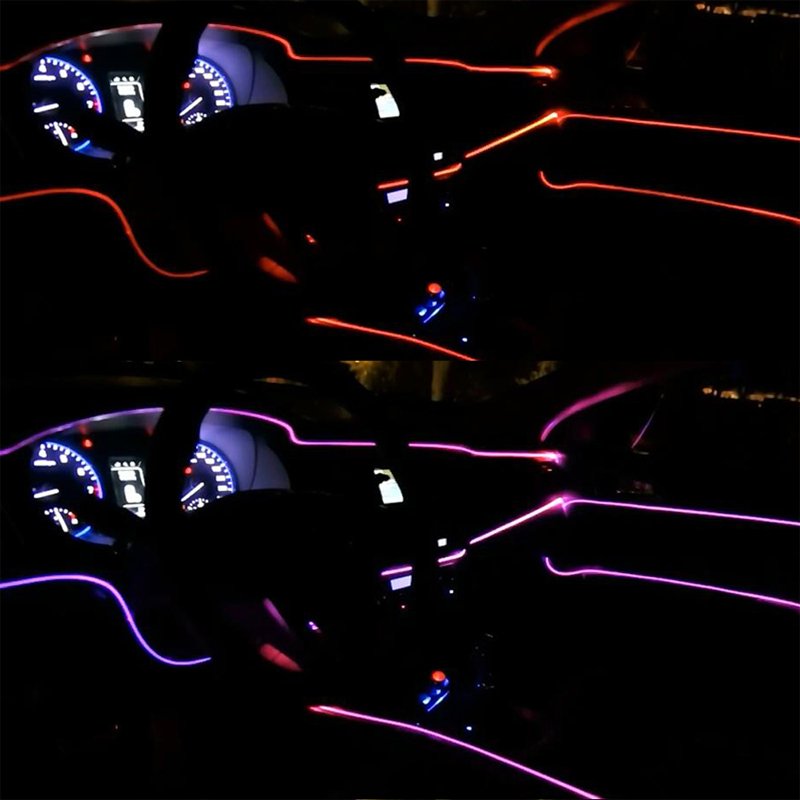 5 Meter Led DIY Cold Light Line Strip Car Accessories Interior LED Neon Decorative EL Wire Ambient Lighting Car Led Lights
