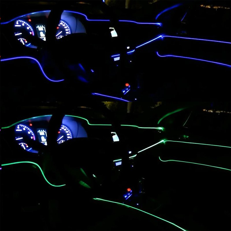 5 Meter Led DIY Cold Light Line Strip Car Accessories Interior LED Neon Decorative EL Wire Ambient Lighting Car Led Lights