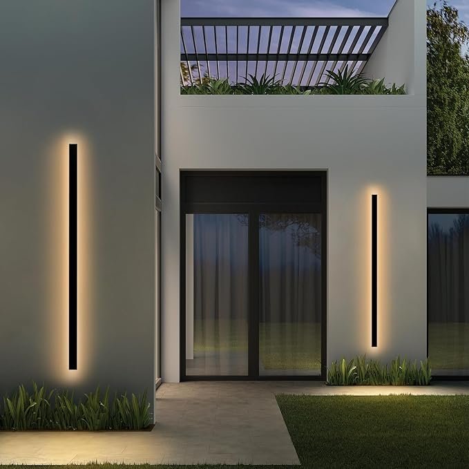 Waterproof Black Minimalist Strip Long Wall Mounted Lamp 5CCT/6CCT Acrylic Sconces Wall Lighting