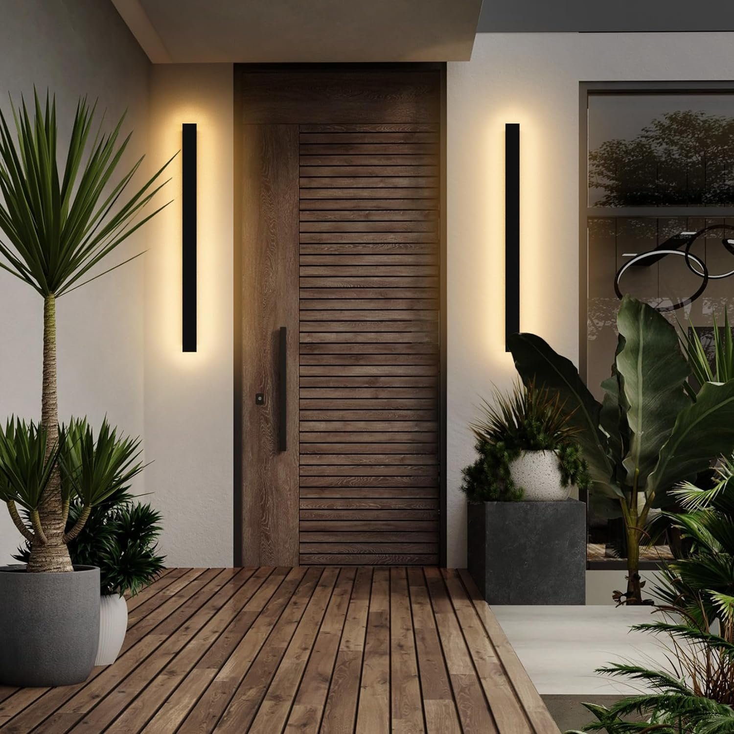 Waterproof Black Minimalist Strip Long Wall Mounted Lamp 5CCT/6CCT Acrylic Sconces Wall Lighting
