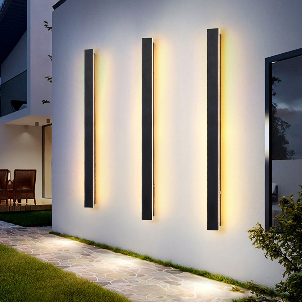 Waterproof Black Minimalist Strip Long Wall Mounted Lamp 5CCT/6CCT Acrylic Sconces Wall Lighting