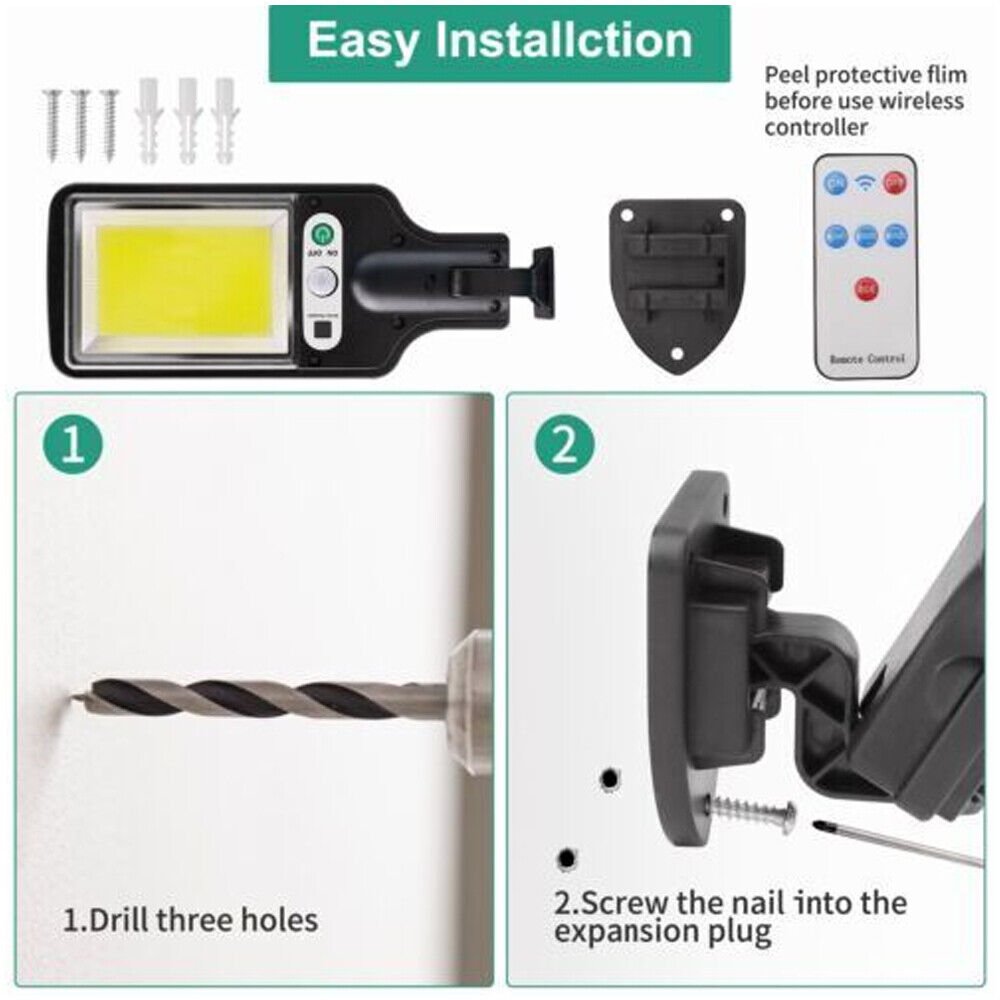 Solar Outdoor Led Courtyard Wall Lamp 3 Modes Human Body Induction Garden Terrace Garage Door Street Lighting