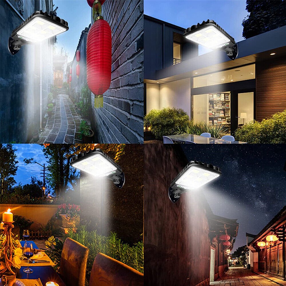 Solar Outdoor Led Courtyard Wall Lamp 3 Modes Human Body Induction Garden Terrace Garage Door Street Lighting