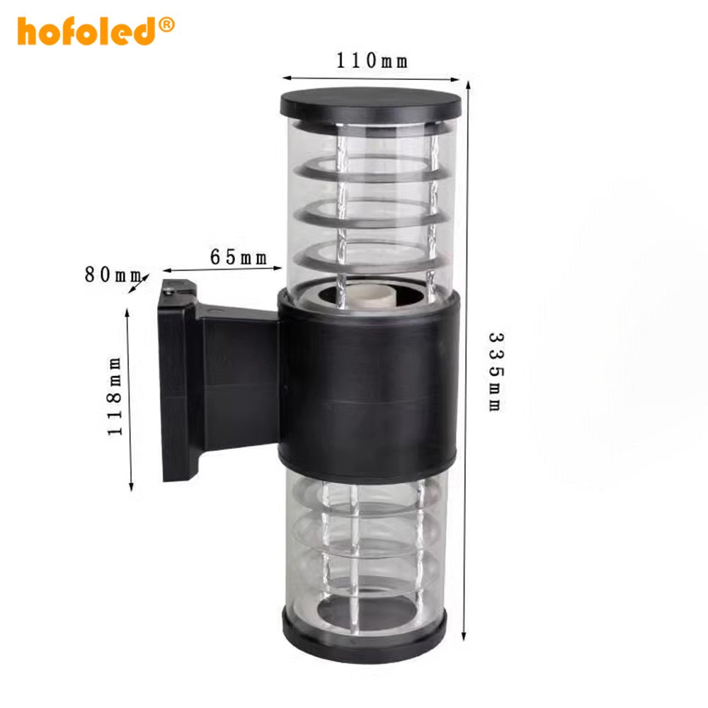 Hofoled Outdoor Garden Porch Door Lighting Lamp Led Round Tube Double Head Wall Light Sconce