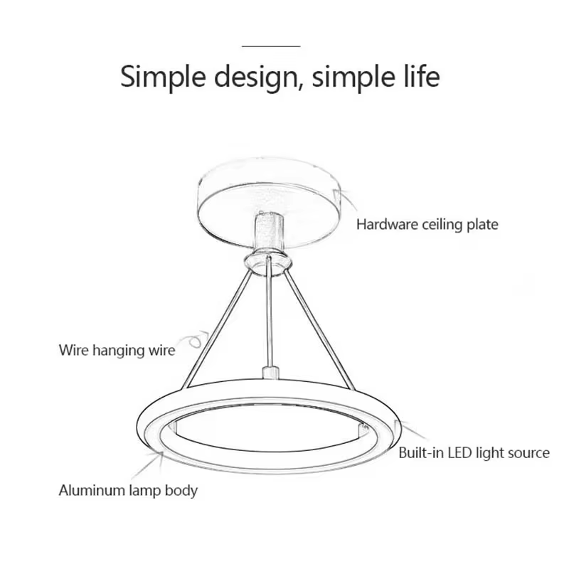 Modern 13W LED Wrought Iron Ceiling Lamp Simple Indoor Lighting Pendant for Living Room Aisle Corridor for Hotels