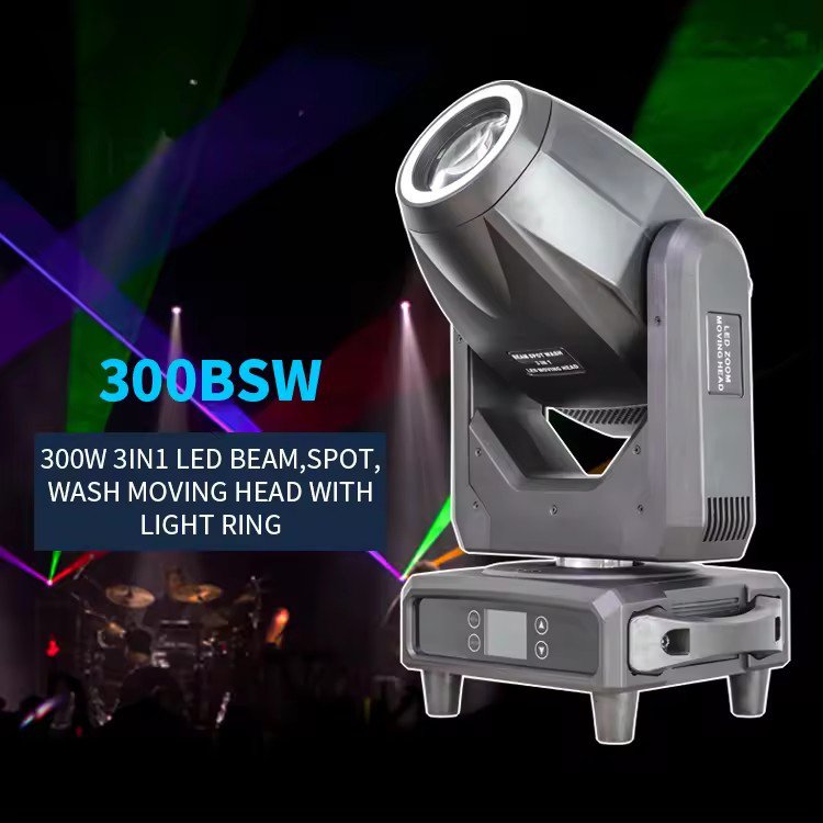 300W Led Moving Head Beam Spot Wash 3in1 Luces Led Party Lights Flight Cases Rental Equipment for Events