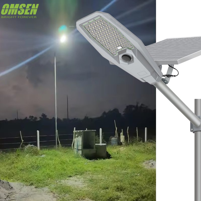 Omsen 500W 600W 800W Outdoor Sun Lamp Luminaire Solar Street Solar Light Waterproof With Mono Solar Panel Lithium Battery