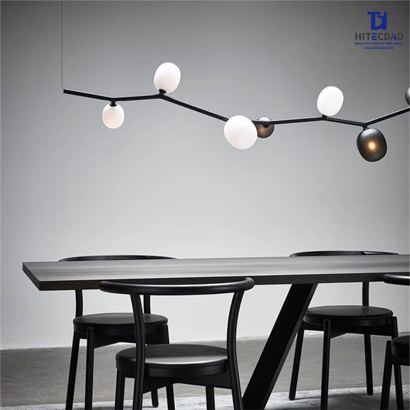 Contemporary Hanging Hardware Glass Chandeliers Kitchen Dining Room Glass Balls Modern Ceiling Pendant Light Lamp