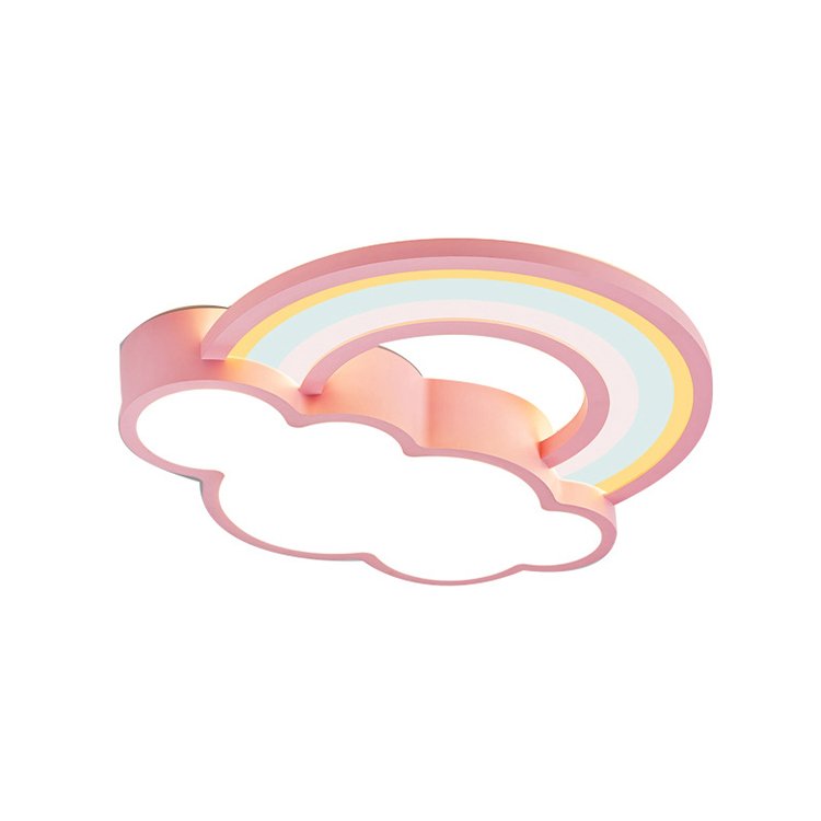 Circular rainbow Children's Room LED Ceiling Light 50cm 48W Eye protection Cartoon 3CCT Stepless Dimmable Bedroom Ceiling Light