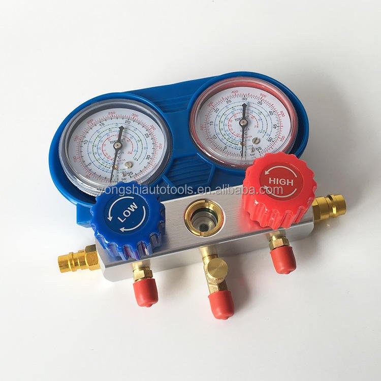 Refrigerant Brass Vacuum Air Manometer Testing Pressure Gauge Meter Ac Manifold Gauge Set
