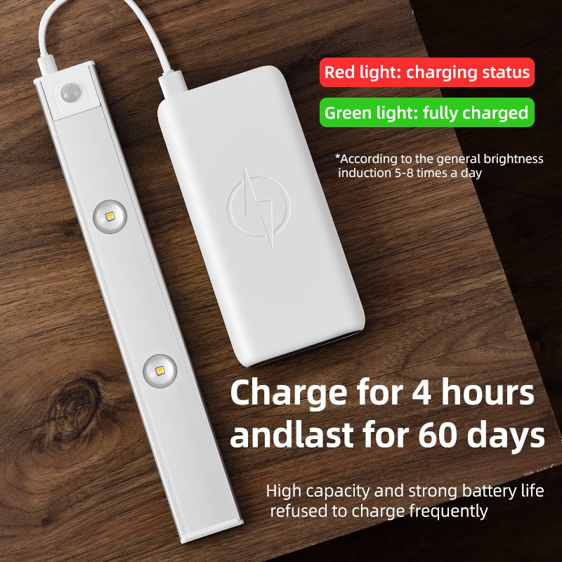USB Magnetic Wireless Home Kitchen Motion Sensor Led Under Cabinet Light Furniture Lighting