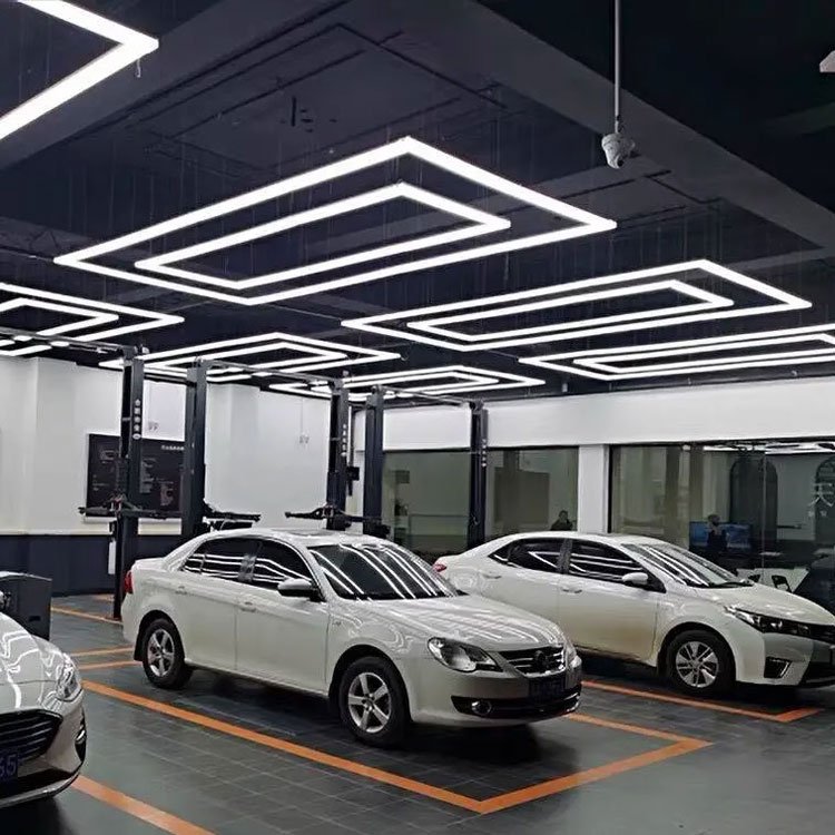 Hot Led Long Hanging Lamp Office Mall Rectangle Pendant Lights Aluminum Square Linear Light for Billiard Room