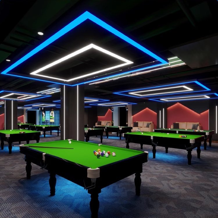 Hot Led Long Hanging Lamp Office Mall Rectangle Pendant Lights Aluminum Square Linear Light for Billiard Room