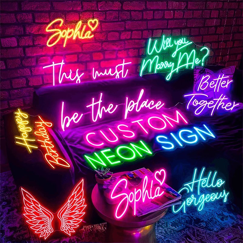 Custom Neon Sign Wall Decor Art Neon Light for Home Decoration Party Event LED Neon Light Wedding Uv Print Business logo Sign