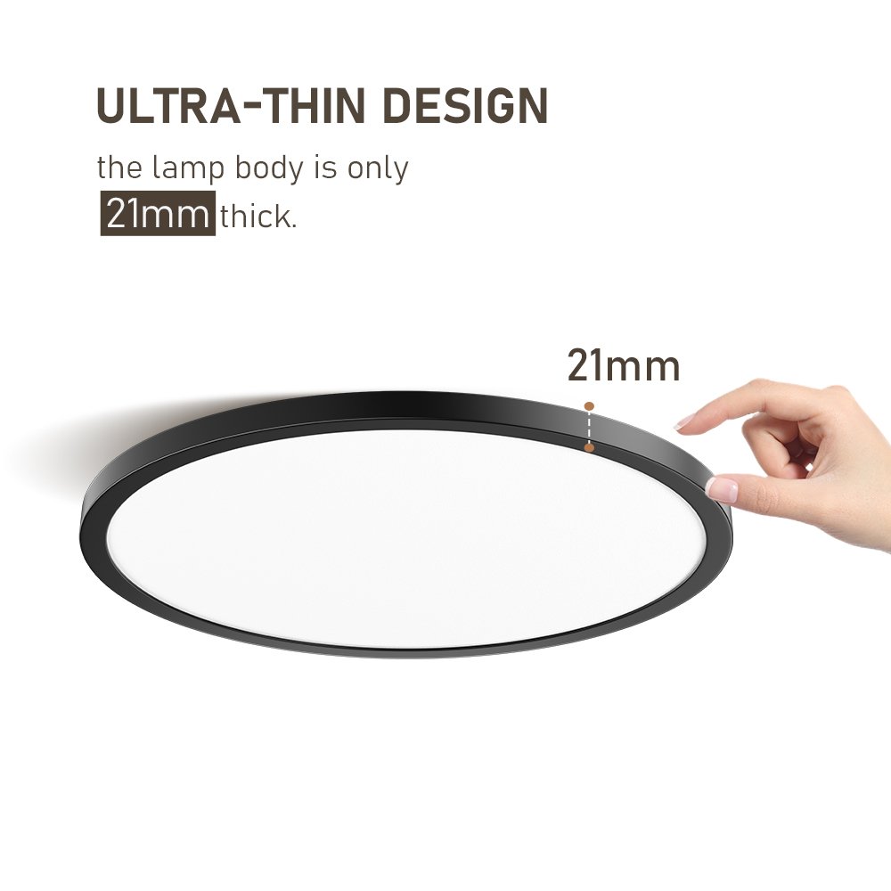 Ultra Thin 3CCT Changeable 24W 9" Slim Switch Control Round Tri-Proof Flush Mount Led Ceiling Light