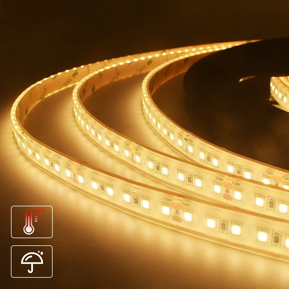 High Temperature 105C Sauna LED IP68 Waterproof Stream Saunas Room Flexible Linear Lights 24V 2700K Warm White LED Strip Lights